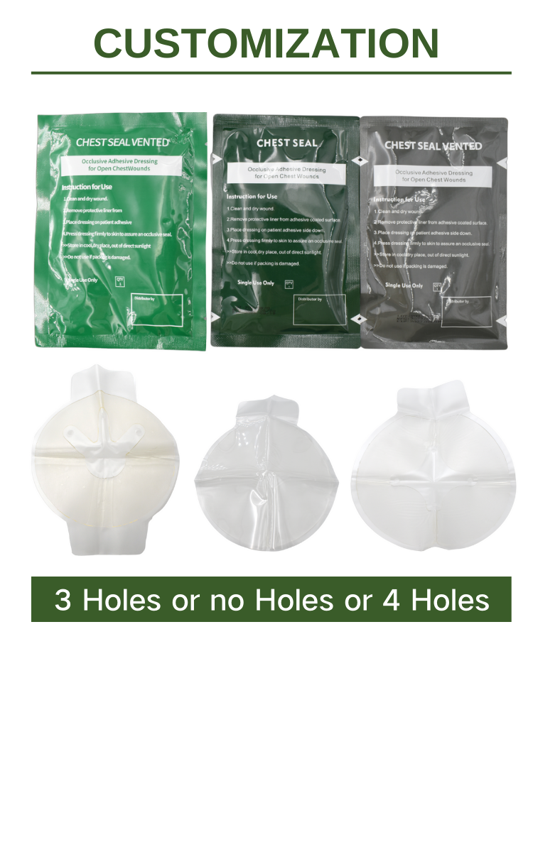 Anthrive Factory OEM Medical First Aid Rescue Dressing Emergency Wound Chest Seal Without Vented details