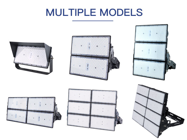 Extérieur nouveau 100w 200w 250w 500w 800w 1000w ip66 extérieur blanc stade led projecteur détails