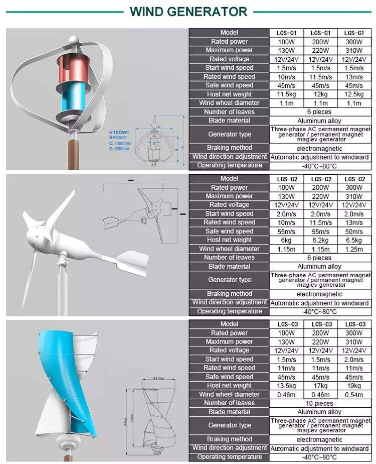 30W-120W توربينات الرياح الشمسية الهجين ضوء الشارع مع تصنيع القطب