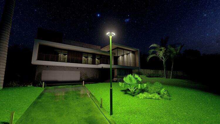 Fournisseur de lumière de jardin à énergie solaire mené par UFO imperméable extérieur RVB