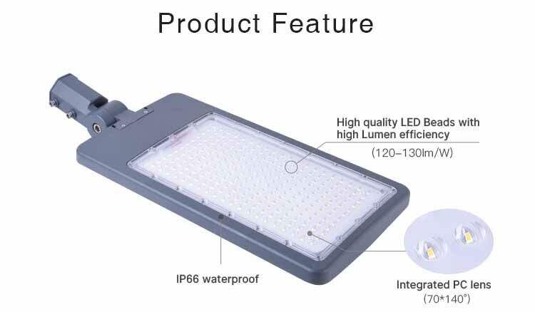 Nowy regulowany 130 lm/w 60 W 90 W 100 W 120 W 150 W 200 W 240 W Szczegóły oświetlenia ulicznego LED