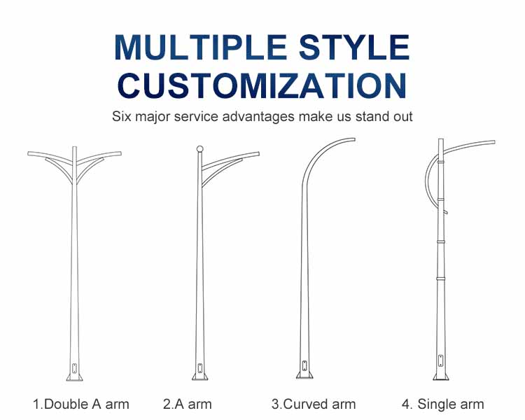 3m 4m 5m 6m 7m 8m 9m 10m 11m 12m single and double arm pole street light pole company details