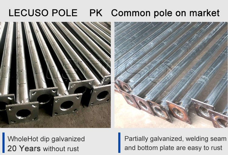 중국 제조 업체 5m 6m 8m 10m 12m 아연 도금 가로등 극 가격 공급 업체