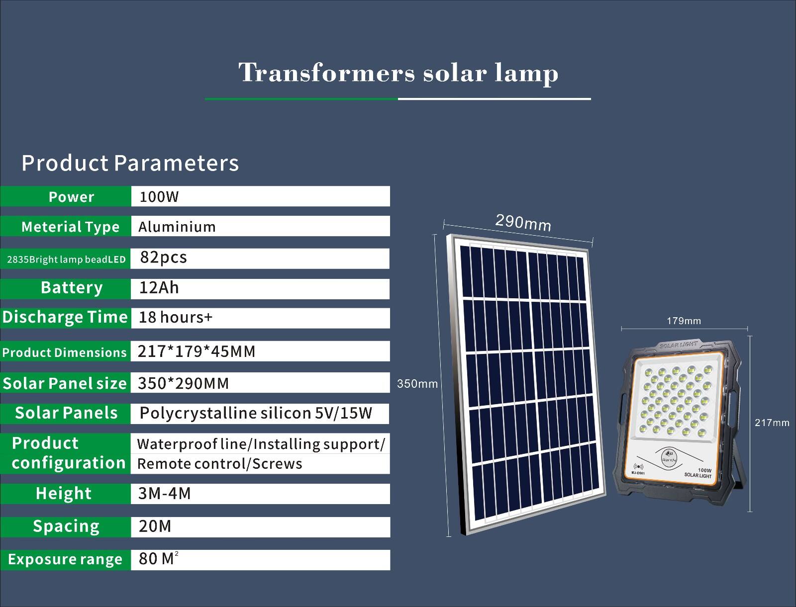 Fabrikpreis 100 W 150 W 200 W 300 W 400 W 500 W 600 Watt LED-Solar-Flutlichtherstellung