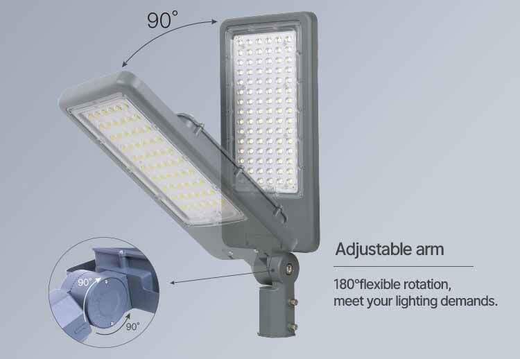 Neuer Anbieter von einstellbarer 130 lm/w 60 W 90 W 100 W 120 W 150 W 200 W 240 W LED-Straßenbeleuchtung