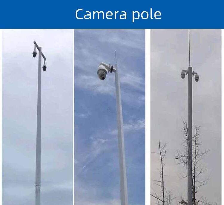 Fabrication complète de poteaux lumineux de caméra de vidéosurveillance de trafic de 6 m 8 m en Chine