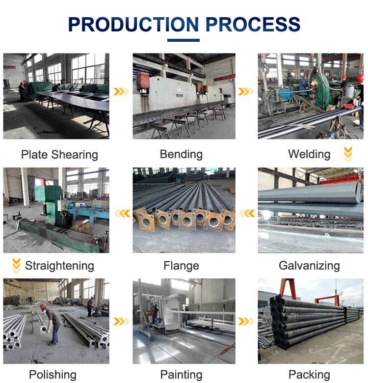 Producent z Chin 5m 6m 8m 10m 12m Fabryka cen ocynkowanych słupów oświetleniowych