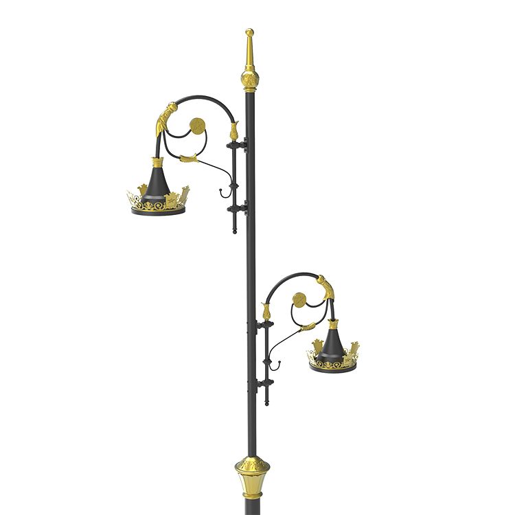 Decorative pole 5m-12m cast aluminium European retro street light lamp pole details