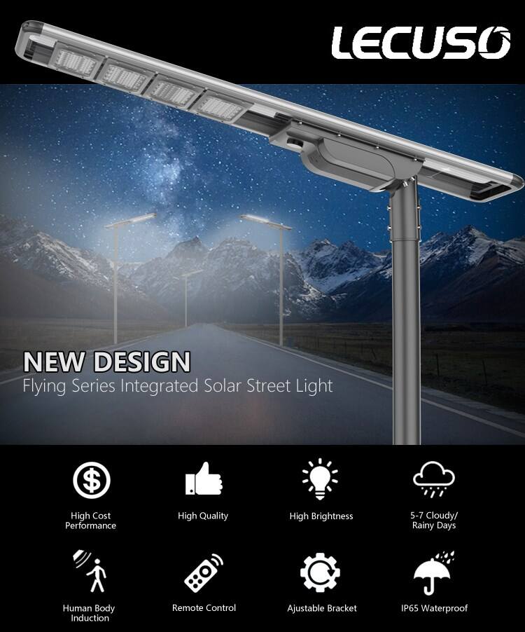 FX series 40w 60w 80w 100w 120w ip66 solar outdoor light efficiency led solar street light supplier