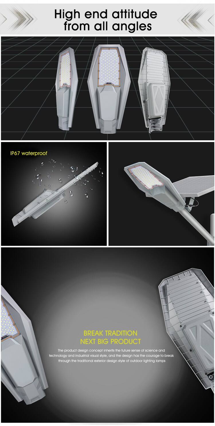 Neue wirtschaftliche Interstellar 100 W 200 W 300 W 400 W 500 W 600 W halbseparate Solar-LED-Straßenlaterne Herstellung