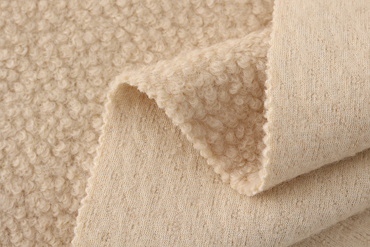 Solid color single-sided woolen fabric thicken overcoat made knitted 55 wool 45 poly fabric details
