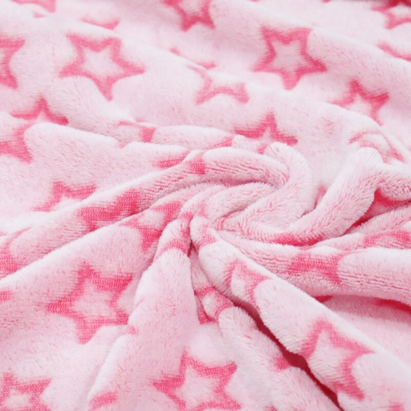 Pink Star Pattern Cutting Flannel Blanket supplier