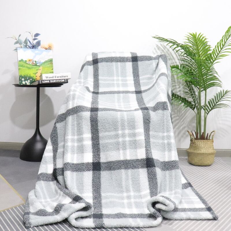 Double Side Stripe Sherpa Fleece Blanket factory