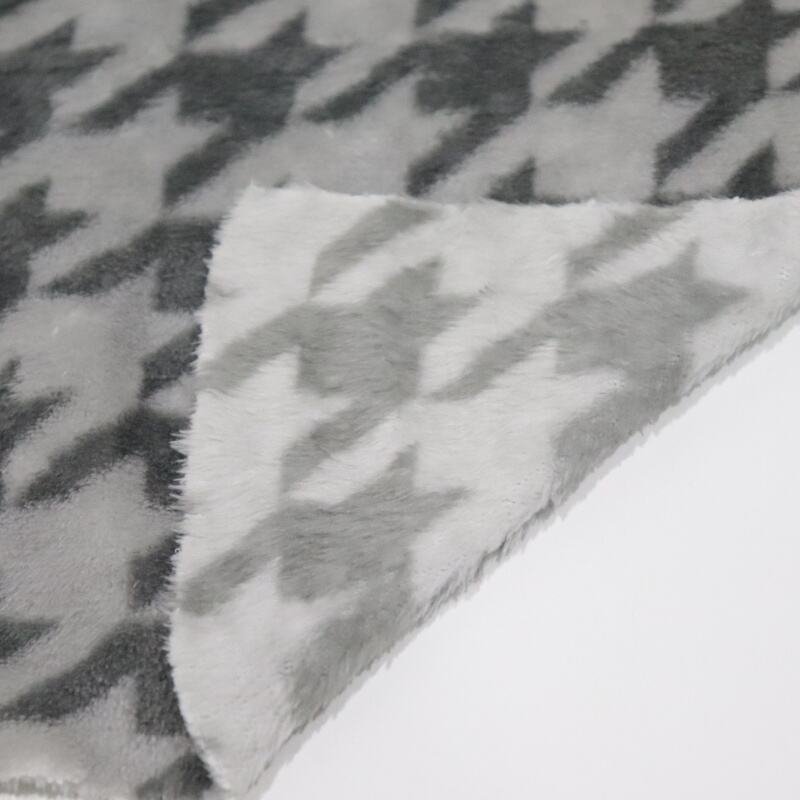 Pied De Poule Grey APrinting Flannel Fabric manufacture