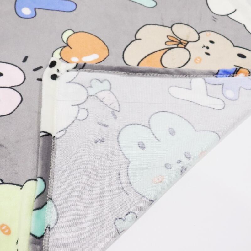 Rabbits Printing Single Layer Flannel Blanket details