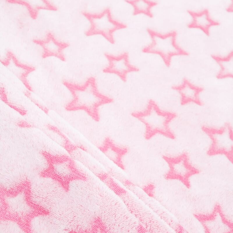 Pink Star Pattern Cutting Flannel Blanket supplier