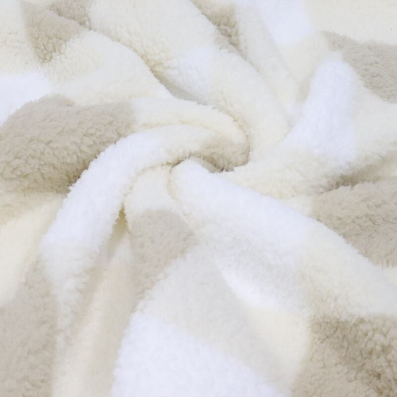 Yellow Square Check Sherpa Blanket details