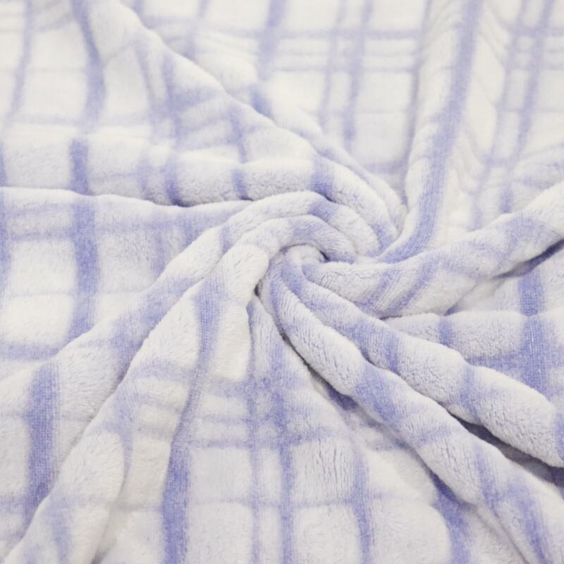 Purple Stripes Flannel Blanket With Cutting manufacture