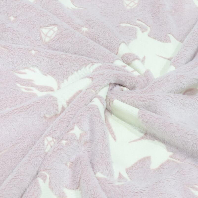 Magic Glow In The Dark Unicorn Pattern Flannel Blanket manufacture