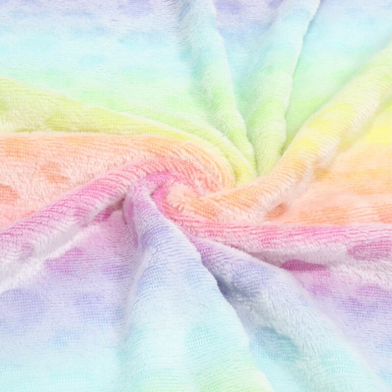 Rainbow Print Back Cut Flannel Blanket manufacture