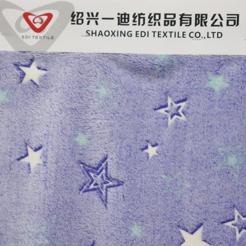 Star Glow In The Dark Flannel Fabric details