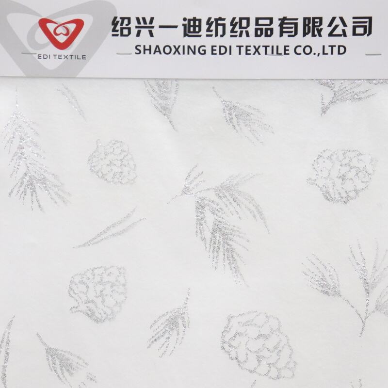 Pinecone And Tree Pattern Foiling Polar Fabric supplier