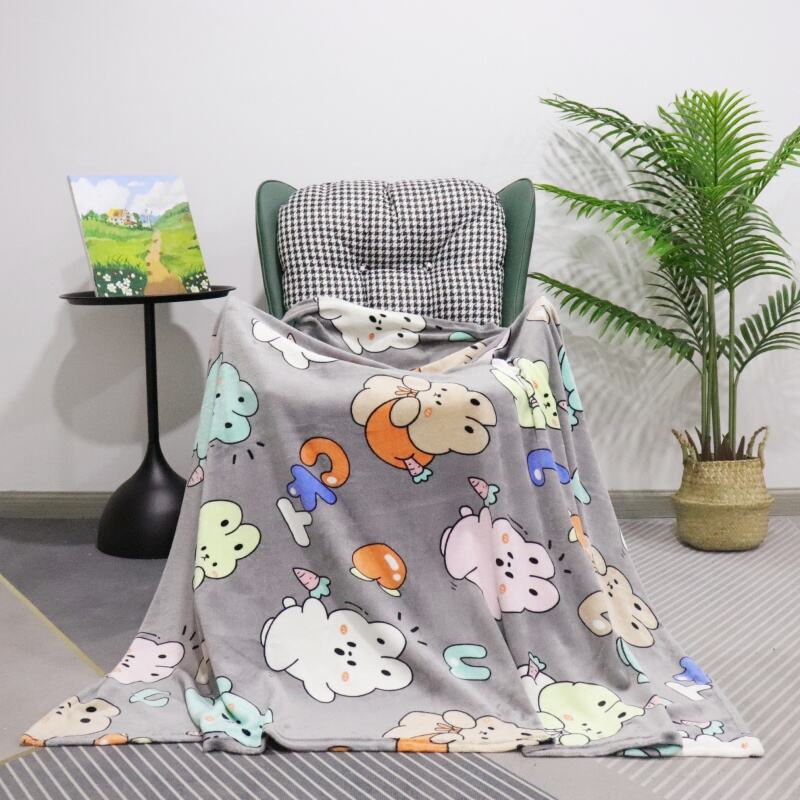 Rabbits Printing Single Layer Flannel Blanket factory