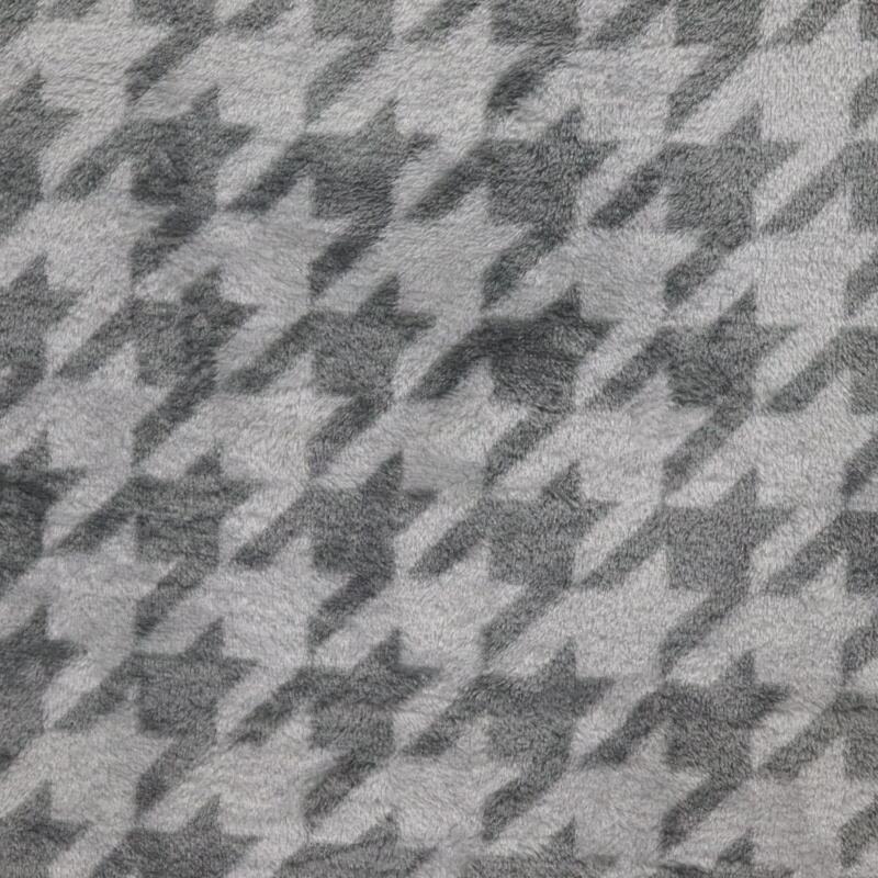 Pied De Poule Grey APrinting Flannel Fabric details