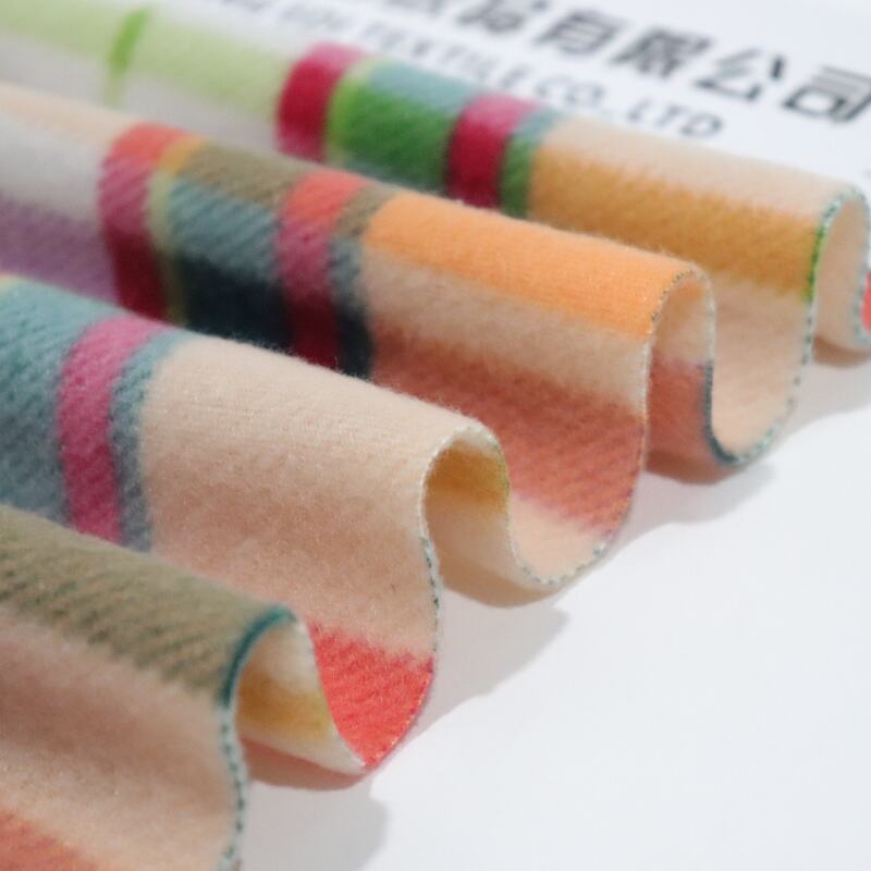 Colorful Stripes Printing Polar Fleece Fabric details