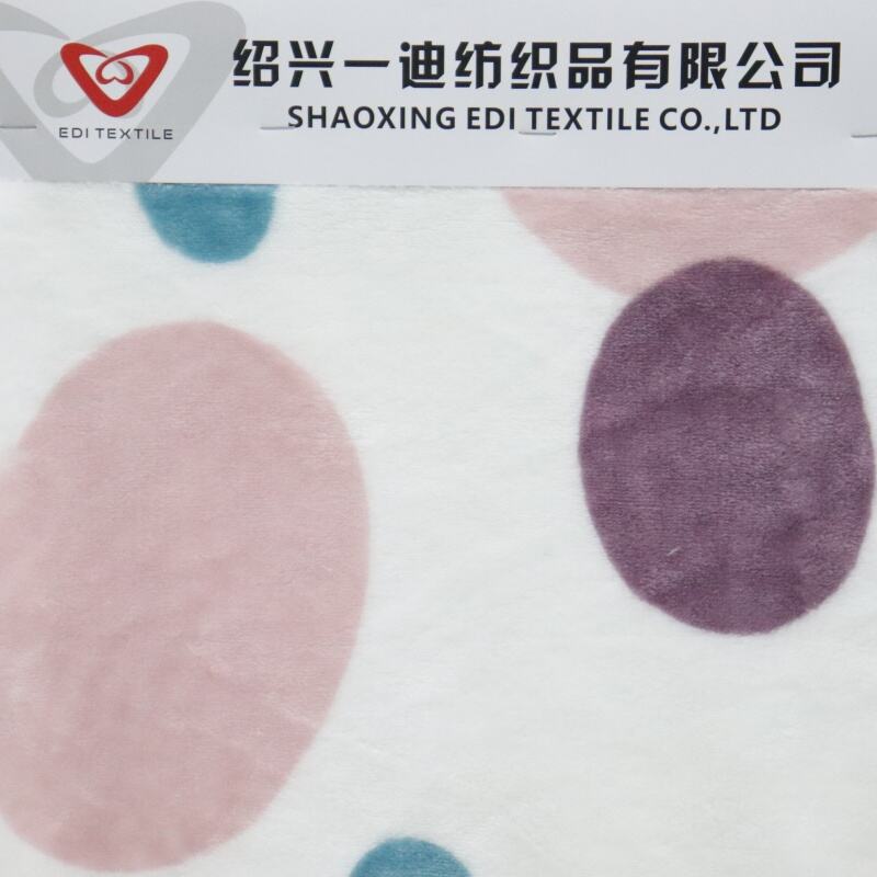 Blue And Pink Circles Printing Flannel Fabric details