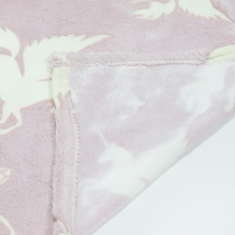 Magic Glow In The Dark Unicorn Pattern Flannel Blanket supplier