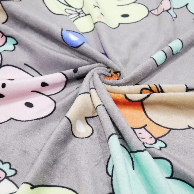 Rabbits Printing Single Layer Flannel Blanket details