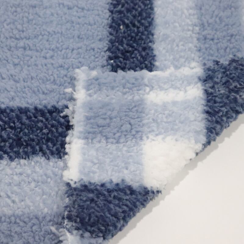 Blue And White Stripes Printing Sherpa Fabric supplier