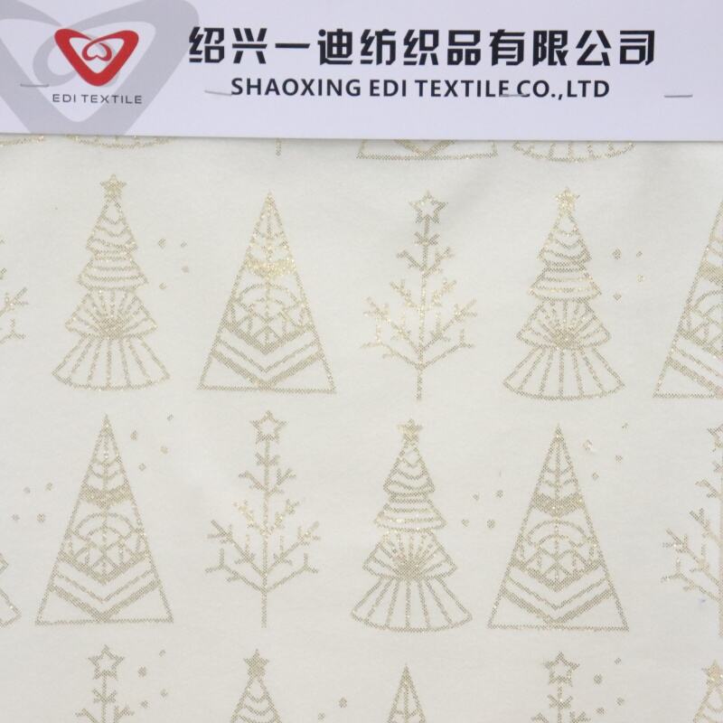 Christmas Elements Foiling Polar Fleece Fabric factory