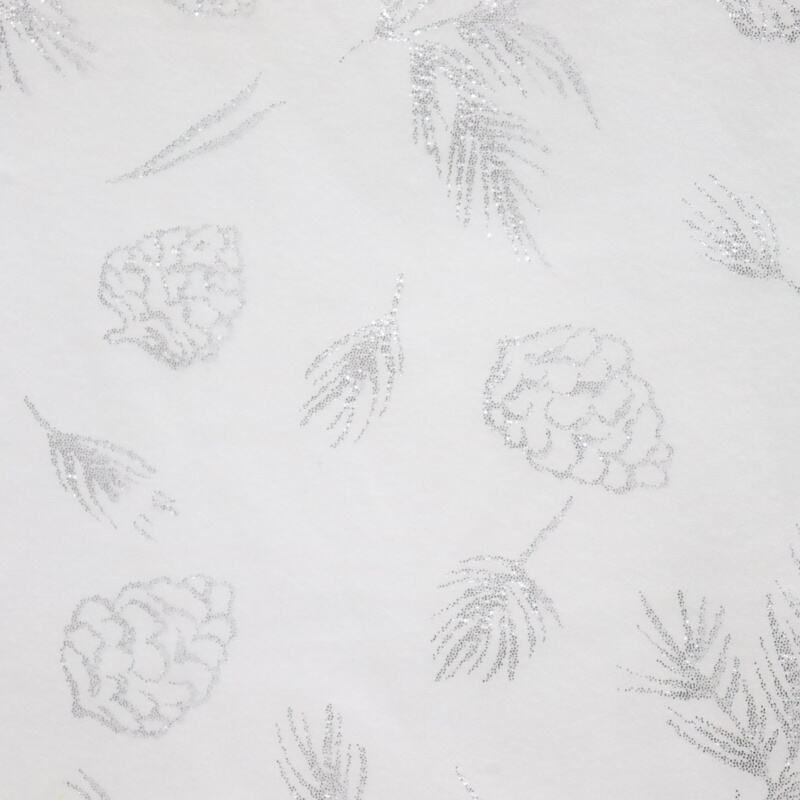 Pinecone And Tree Pattern Foiling Polar Fabric details