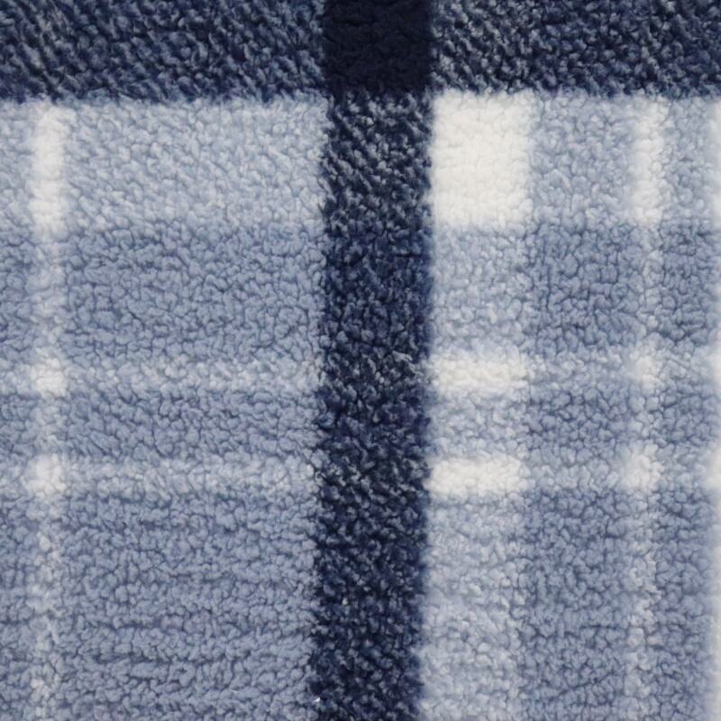 Blue And White Stripes Printing Sherpa Fabric manufacture