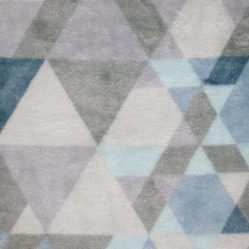 Blue And Grey Rhomboid Flannel Fabric manufacture