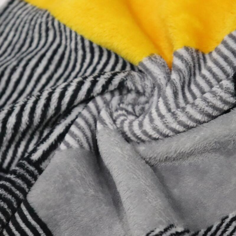 Yellow Geometry And Stripes Pattern Printing Flannel Fabric factory