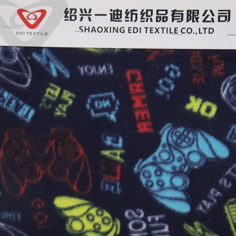 Gamepad Game Elements Printing Polar Fleece Fabric manufacture