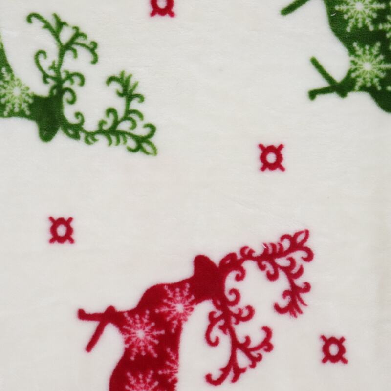 Elk Pattern Printing Flannel Fabric details