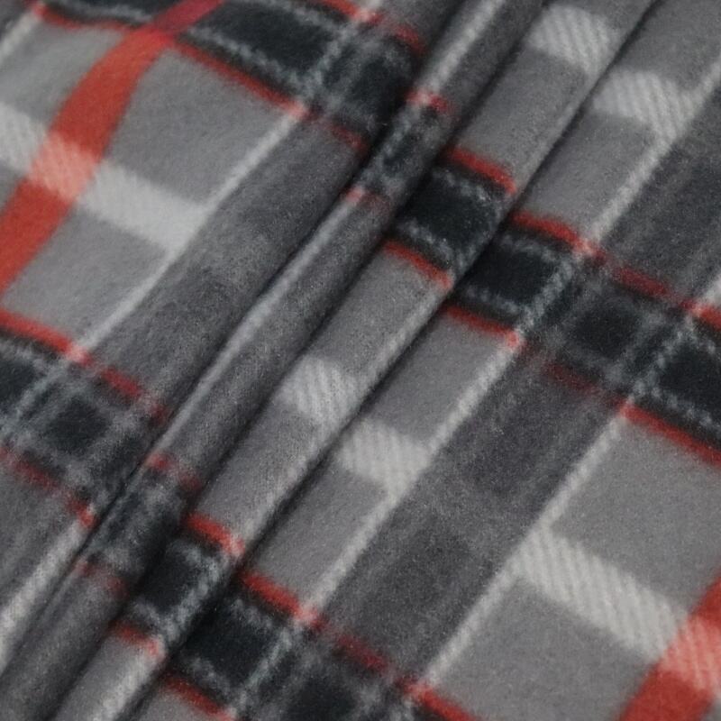 Black And Red Stripes Printing Polar Fleece Fabric factory