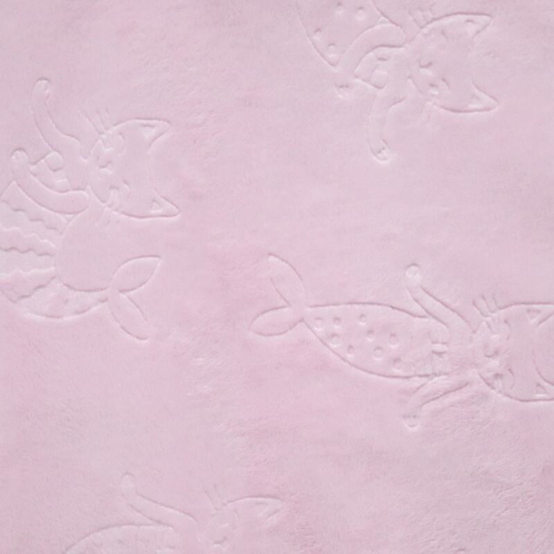 Pink Kitten Mermaid Pattern Embossed Flannel Fabric manufacture