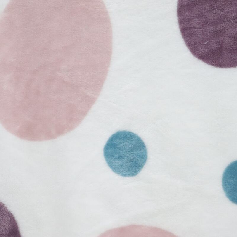 Blue And Pink Circles Printing Flannel Fabric details