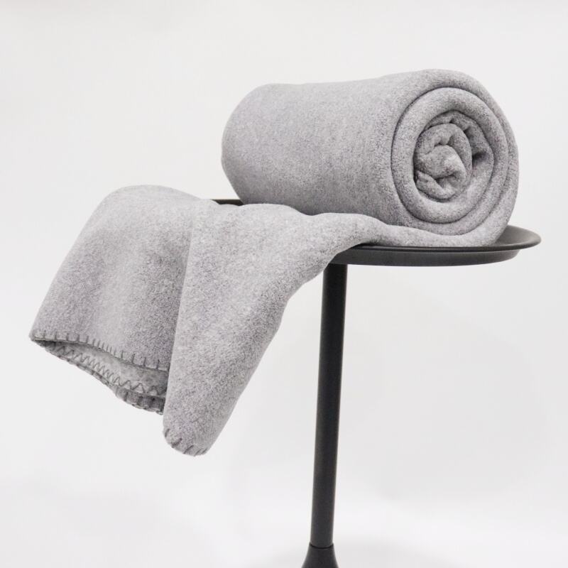 Heather Grey Yarn Dye Polar Fleece Blanket manufacture