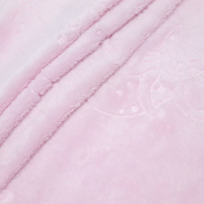 Pink Kitten Mermaid Pattern Embossed Flannel Fabric manufacture