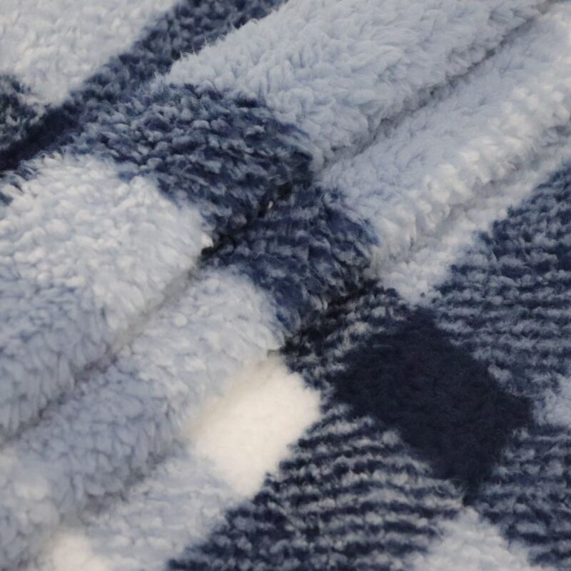 Blue And White Stripes Printing Sherpa Fabric details