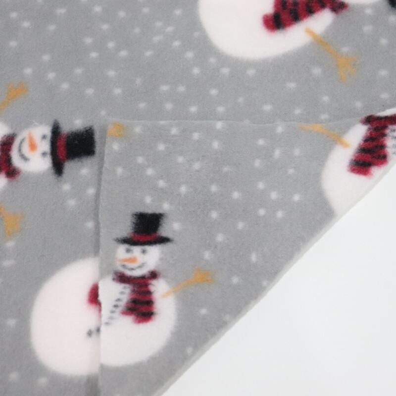 Snowman In Snowy Day Printing Polar Fleece Fabric manufacture