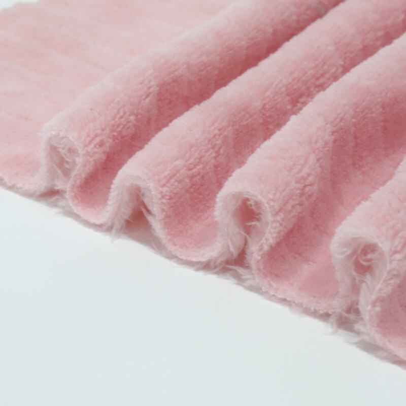 Little Stripes Jacquard Coral Fleece Fabric factory