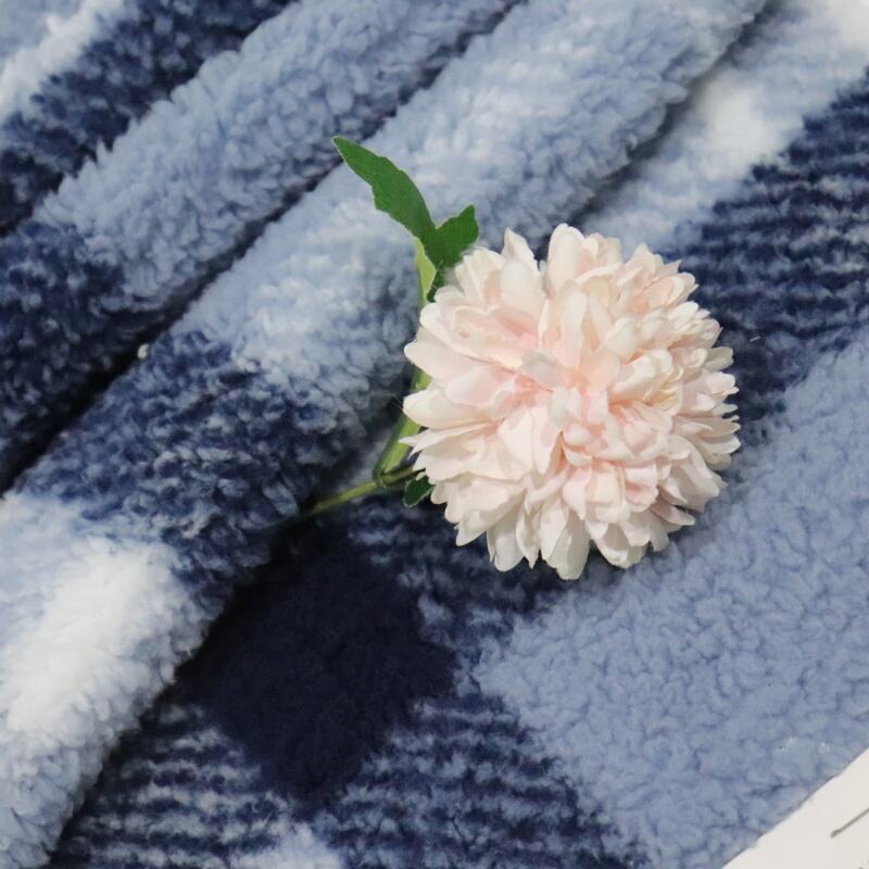 Blue And White Stripes Printing Sherpa Fabric supplier