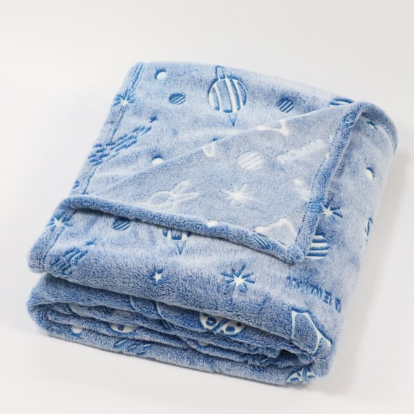 Wrap yourself in comfort with a plush blue fleece blanke